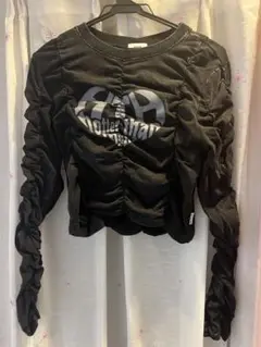 HTH Shirring Long Tee ブラック