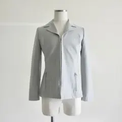 MARELLA ストライプ　ジップアップジャケット　グリーングレー　イタリア製のサムネイル