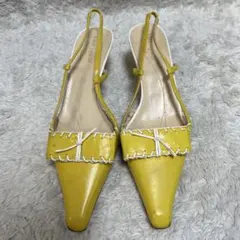 ケイトスペードニューヨーク　パンプス　黄色　リボン