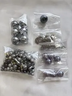 パールビーズ アソートセット／グレー、ブラック系
