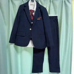 フォーマルスーツ ネイビー 120 男の子 5点セット 入学式 卒園式　発表会
