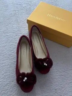 美品 HILLS AVENUE バーガンディパンプス 22.5（23.5相当）