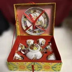 タイ ベンジャロン焼き ティーポットセット 象ポット カップ5個 タイ