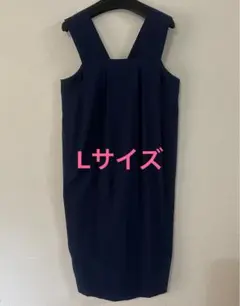 ATELIER SIX ジャンバースカート Lサイズ ネイビー ロングワンピのサムネイル
