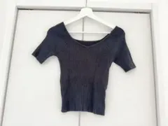 GRL 前後2way半袖リブニットトップス Mサイズ rut158