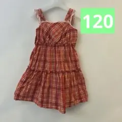 Lili Lundi チェック柄 ノースリーブワンピース 120cmのサムネイル