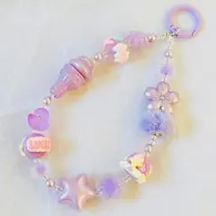 ビーズストラップ/キーホルダー　バッグチャーム ハンドメイドNO.611