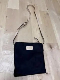 kate spade ナイロン レザー ロゴ ショルダーバッグ ポシェット 黒