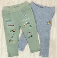 Klad Skap 車両刺繍ボトムス・リブ網パンツ　2点セット　90