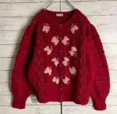 ニット刺繍　カーディガン