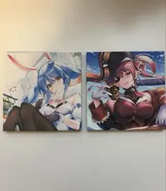 ホロライブ 一番くじ キャンバスボード 兎田ぺこら & 宝鐘マリン 2点セット