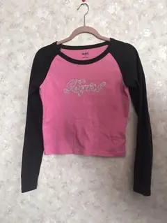 X-girl ラインストーンラグランT