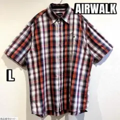 【AIRWALK】半袖シャツ　チェック　赤系　100％コットン　胸ポケットのサムネイル