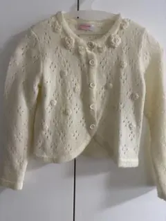 花モチーフ付きカーディガン 120