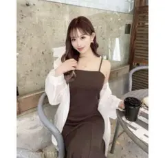 Cheri mi ワッフルキャミワンピース ブラック フリーサイズ