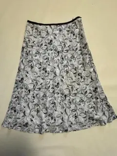 K898★エッシュ スカート大きいサイズ42 XL相当 W72 花柄 春夏ミモレ