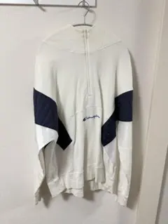Champion ハーフジップパーカー ホワイト Mサイズ