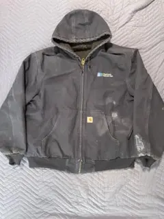 90s カーハート アクティブジャケット USA製 企業刺繍 XL 黒のサムネイル