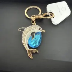超人気新品★イルカ★宝石(青)★キーホルダー★バッグチャーム