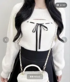 INGNI フェザーリブデコルテオープンリボンニット