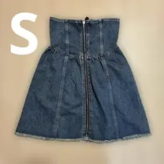 H&M ハイウエストデニムジップスカート S