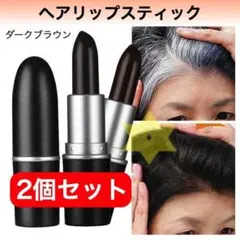 ヘア リップ スティック ブラウン 2個 シャドー 薄毛 白髪