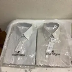 7014⑥courrèges ストライプ ビジネスシャツ 2枚セットのサムネイル