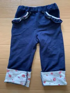 キムラタン 花柄ロールアップ ロングパンツ
