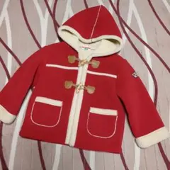 MikiHouse フード付き赤色コート 100cm　美品