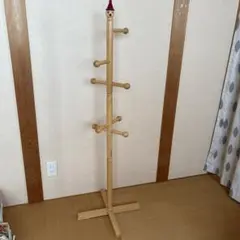 木製 ポールハンガー 人形モチーフ