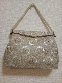 ビーズ装飾 シルバー ハンドバッグ 洋・和装・¥2980→¥2300