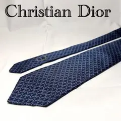 美品☆ディオール☆ネクタイ☆ネイビー☆ブルー☆パターン柄☆青系☆675