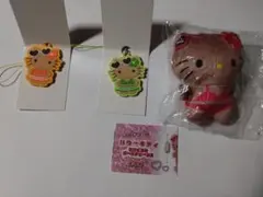 日焼けハローキティストラップとぬいぐるみ セット
