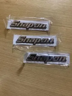 スナップオン（Snap-on）シルバーエンブレムステッカー2枚セット 117mm 
