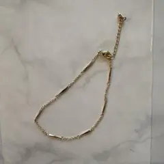 バーモチーフ ゴールドアンクレット