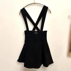 ブラック サスペンダー付き フレアスカート