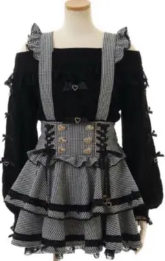 LIZLISAはしごリボンチェックティアードスカパン