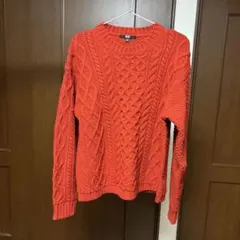 UNIQLO ケーブル編みニット レッド XL