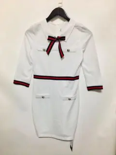ポロシャツスタイルリボン付きワンピース★新品M