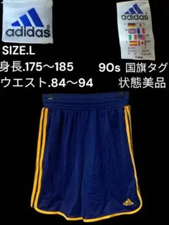 adidas 90s ショートパンツ Lサイズ ネイビー