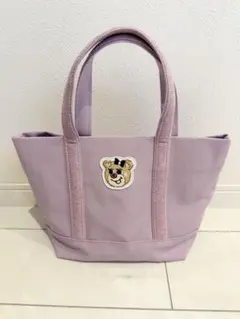 ラブラリーバイフェイラー　ワッペントートバッグ　オールドテディガール　パープル