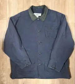 old gap 襟レザー　ハンティングジャケット　ネイビー