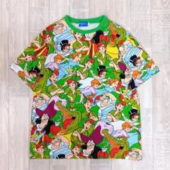 ディズニー/ピーターパン総柄Tシャツ/キャラT/男女兼用/TDR/SIZE LL