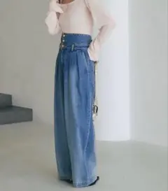 La boutique BonBonハイウエストバギーデニム