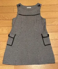 BeBe チェック柄 千鳥格子ジャンバースカート　130