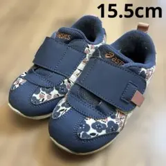 asics アシックス　靴　スニーカー　15.5cm ネイビー　女の子　花柄