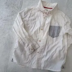 シャツ 白 ストライプ グローバルワーク M 100 110