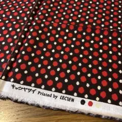 綿生地 赤と白の水玉模様 LECIEN 約107×50cm
