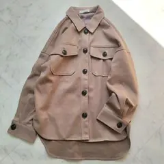 アーバンリサーチ　シャツジャケット　モカ　オーバーサイズ　ライトアウター