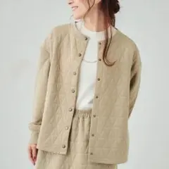 新品・タグ付！SHOO-LA-RUE 長袖 キルトカーディガン ベージュ Ｌ